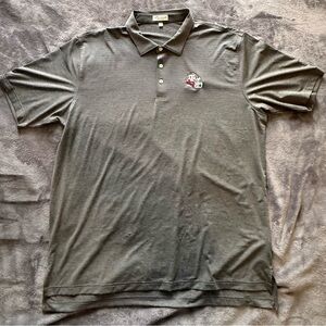 Peter Millar Gray Polo Shirt with Texas A&M Football Helmet Embroidered Logo